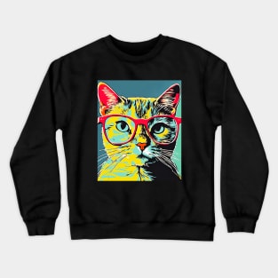 Cat With Glasses Crewneck Sweatshirt